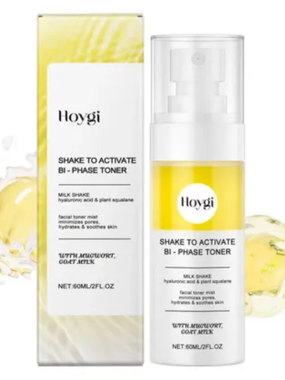 New Hoygi BI-Phase Toner hyaluronic acid and plant squaline 2oz